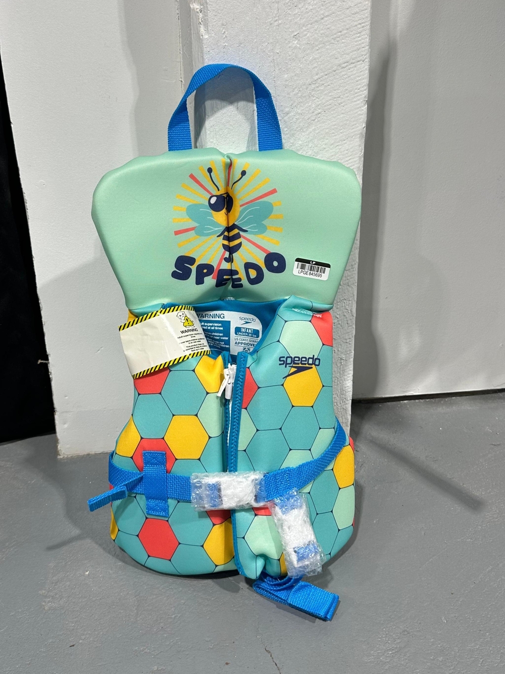Speedo Kids Mint Green Honeycomb Swim Vest with Blue Straps